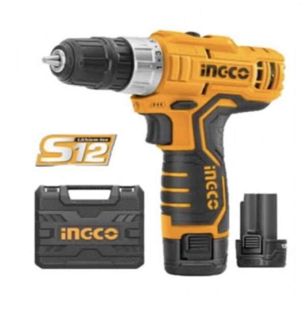 Ingco Cordless drill 12V 2Battery and Charger